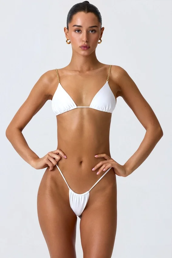 Delray rynkad stringbikinibyxor i vitt Delray rynkad stringbikinibyxor i vitt