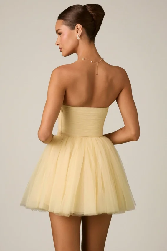 Dottie Tulle Corset Miniklänning i gult Dottie Tulle Corset Miniklänning i gult