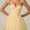 Dottie Tulle Corset Miniklänning i gult Dottie Tulle Corset Miniklänning i gult