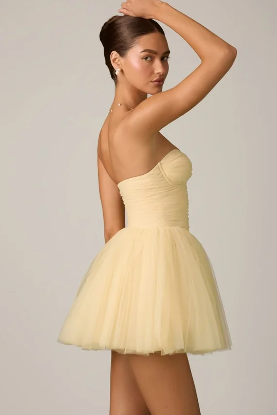 Dottie Tulle Corset Miniklänning i gult Dottie Tulle Corset Miniklänning i gult