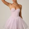 Dottie Tulle Corset Miniklänning i Lilac Dottie Tulle Corset Miniklänning i Lilac