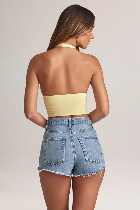 Drew Modal Halterneck Top i Lemon Sherbet Drew Modal Halterneck Top i Lemon Sherbet