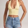 Drew Modal Halterneck Top i Lemon Sherbet Drew Modal Halterneck Top i Lemon Sherbet