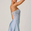 Eden Embellished Draped Strapless A-Line Miniklänning i himmelsblått Eden Embellished Draped Strapless A-Line Miniklänning i himmelsblått