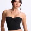 Edie Modal Twist-Front Bandeau Top i svart Edie Modal Twist-Front Bandeau Top i svart