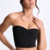 Edie Modal Twist-Front Bandeau Top i svart Edie Modal Twist-Front Bandeau Top i svart