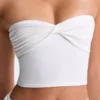 Edie Modal Twist-Front Bandeau Top i vitt Edie Modal Twist-Front Bandeau Top i vitt