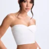 Edie Modal Twist-Front Bandeau Top i vitt Edie Modal Twist-Front Bandeau Top i vitt