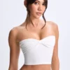 Edie Modal Twist-Front Bandeau Top i vitt Edie Modal Twist-Front Bandeau Top i vitt