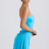 Efia Slinky Jersey Draped A-Line Miniklänning i aquablått Efia Slinky Jersey Draped A-Line Miniklänning i aquablått