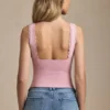 Elinda Modal Plunge-Neck Scallop-Trim Tank Top i Soft Pink Elinda Modal Plunge-Neck Scallop-Trim Tank Top i Soft Pink