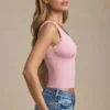 Elinda Modal Plunge-Neck Scallop-Trim Tank Top i Soft Pink Elinda Modal Plunge-Neck Scallop-Trim Tank Top i Soft Pink