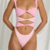 Elirae Cut-Out Thong-baddräkt i rosa Multi Elirae Cut-Out Thong-baddräkt i rosa Multi