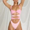 Elirae Cut-Out Thong-baddräkt i rosa Multi Elirae Cut-Out Thong-baddräkt i rosa Multi