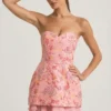 Eliselle Embellished Strapless Corset Miniklänning i rosa Eliselle Embellished Strapless Corset Miniklänning i rosa