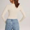 Elodie Modal Plunge långärmad bodys i ivory Elodie Modal Plunge långärmad bodys i ivory