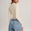 Elodie Modal Plunge långärmad bodys i ivory Elodie Modal Plunge långärmad bodys i ivory