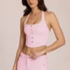 Elowis denimtop i halterneck-stil i Blossom Pink Elowis denimtop i halterneck-stil i Blossom Pink