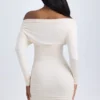 Elsa Modal Off-Shoulder Ruched Miniklänning i Ivory Elsa Modal Off-Shoulder Ruched Miniklänning i Ivory