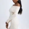 Elsa Modal Off-Shoulder Ruched Miniklänning i Ivory Elsa Modal Off-Shoulder Ruched Miniklänning i Ivory