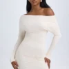 Elsa Modal Off-Shoulder Ruched Miniklänning i Ivory Elsa Modal Off-Shoulder Ruched Miniklänning i Ivory