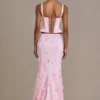 Elvira Premium Satin Lace-Up Corset Top i Baby Pink Elvira Premium Satin Lace-Up Corset Top i Baby Pink