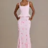 Elvira Premium Satin Lace-Up Corset Top i Baby Pink Elvira Premium Satin Lace-Up Corset Top i Baby Pink