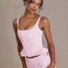 Elvira Premium Satin Lace-Up Corset Top i Baby Pink Elvira Premium Satin Lace-Up Corset Top i Baby Pink