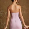Emira snörningskorsett bandeau mikromini-klänning i mauve Emira snörningskorsett bandeau mikromini-klänning i mauve