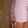 Emira snörningskorsett bandeau mikromini-klänning i mauve Emira snörningskorsett bandeau mikromini-klänning i mauve