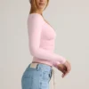 Emry Modal Ruched Long-Sleeve Top i Baby Pink Emry Modal Ruched Long-Sleeve Top i Baby Pink