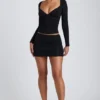 Emry Modal Ruched Long-Sleeve Top i svart Emry Modal Ruched Long-Sleeve Top i svart