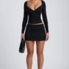 Emry Modal Ruched Long-Sleeve Top i svart Emry Modal Ruched Long-Sleeve Top i svart