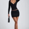 Emry Modal Ruched Long-Sleeve Top i svart Emry Modal Ruched Long-Sleeve Top i svart