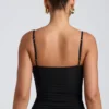 Esme Modal Ruched Layered Tank Top i svart Esme Modal Ruched Layered Tank Top i svart