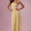 Evelina Jersey Strapless Gown i Butter Yellow Evelina Jersey Strapless Gown i Butter Yellow