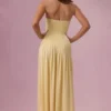 Evelina Jersey Strapless Gown i Butter Yellow Evelina Jersey Strapless Gown i Butter Yellow