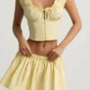 Faela Ruched Cotton-Poplin Corset Toppar i citrongult Faela Ruched Cotton-Poplin Corset Toppar i citrongult