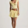 Faela Ruched Cotton-Poplin Corset Toppar i citrongult Faela Ruched Cotton-Poplin Corset Toppar i citrongult