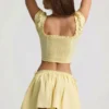 Faela Ruched Cotton-Poplin Corset Toppar i citrongult Faela Ruched Cotton-Poplin Corset Toppar i citrongult