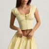 Faela Ruched Cotton-Poplin Corset Toppar i citrongult Faela Ruched Cotton-Poplin Corset Toppar i citrongult