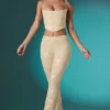Fallon Petite Embellished Lace Low Rise Trousers i Ivory Fallon Petite Embellished Lace Low Rise Trousers i Ivory