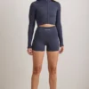 FlexiRib Zip-Up Cropped Jacket i Indigo Slate FlexiRib Zip-Up Cropped Jacket i Indigo Slate
