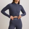 FlexiRib Zip-Up Cropped Jacket i Indigo Slate FlexiRib Zip-Up Cropped Jacket i Indigo Slate