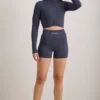 FlexiRib Zip-Up Cropped Jacket i Indigo Slate FlexiRib Zip-Up Cropped Jacket i Indigo Slate