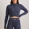 FlexiRib Zip-Up Cropped Jacket i Indigo Slate FlexiRib Zip-Up Cropped Jacket i Indigo Slate