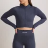FlexiRib Zip-Up Cropped Jacket i Indigo Slate FlexiRib Zip-Up Cropped Jacket i Indigo Slate
