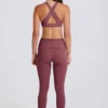 Foldover Mid-Rise Stirrup Leggings i Acai Foldover Mid-Rise Stirrup Leggings i Acai