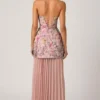 Galia Embellished Convertible Lace-Up Gown i blommigt rosa Galia Embellished Convertible Lace-Up Gown i blommigt rosa