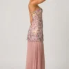Galia Embellished Convertible Lace-Up Gown i blommigt rosa Galia Embellished Convertible Lace-Up Gown i blommigt rosa